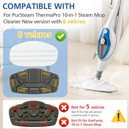 LINNIW 8 Pack Replacement Steam Mop Pads Compatible for PurSteam ThermaPro 10-in-1 - size: Pack of 8