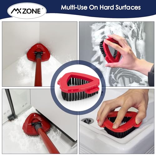 Scrubber and Mop Base Compatible with O Cedar RinseClean 2 Tank System, Spin Mop Scrub Brush Head Replacement, Hard Bristle Cleaning Brush, 1 Mop Base and 1 Scrub Brush, Not Fit EasyWring 1 Tank - size: 1pcs 2-Tank Scrubber+Base
