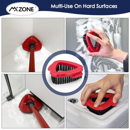 Scrubber and Mop Base Compatible with O Cedar RinseClean 2 Tank System, Spin Mop Scrub Brush Head Replacement, Hard Bristle Cleaning Brush, 1 Mop Base and 1 Scrub Brush, Not Fit EasyWring 1 Tank - size: 1pcs 2-Tank Scrubber+Base
