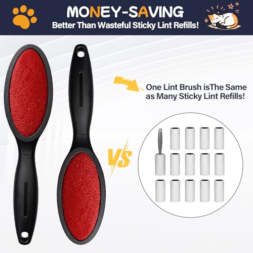 3 Pack Double Sided Magic Lint Remover Brush for Pet Hair, Reusable Velvet Fabric Lint Brush for Clothes, Couch Furniture & Upholstery, Dog & Cat Fur Remover - color: Lint Brush - 3 Pack