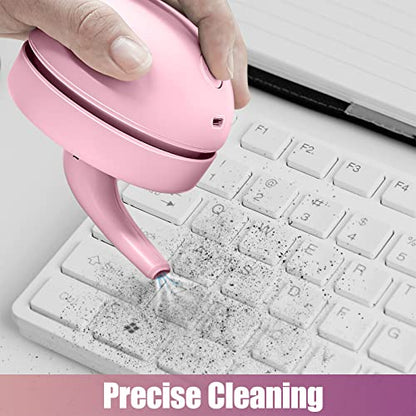prowithlin Portable Desktop Vacuum Cleaner, USB Charging, Pink, Best for Cleaning Dust, Crumbs, Piano, Computer, Car etc. - color: Pink