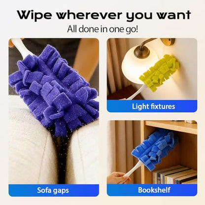Reusable Duster Refills, 2026 New 360° Heavy Duty Fleece Duster Refills Reusable Duster Pads Washable Cleaning Pads Tools for Cleaning Ceiling Fan Window Kitchen (5)