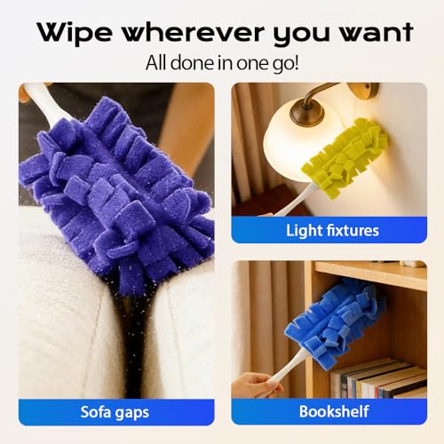 360° Electrostatic Duster Refills, 2026 New Washable & Reusable Microfiber Pads Fleece Duster Refill Compatible Tools for Cleaning Home, Blinds, Car, Pet, Furniture, Fans (Pink) - color: Pink