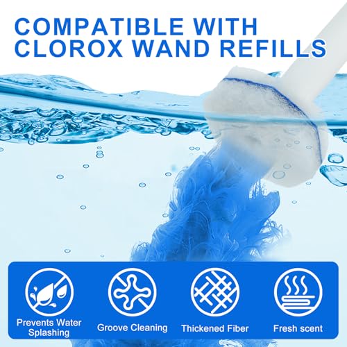 Disposable Toilet Brush and Holder Set, with 30 PCS Toilet Bowl Wand refills for Clorox. - size: 1 Count (Pack of 30)