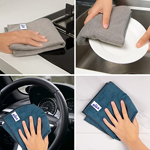 MR.SIGA Microfiber Cleaning Cloth, Pack of 6, Size: 13.8" x 15.7" - size: 13.8 x 15.7 inch