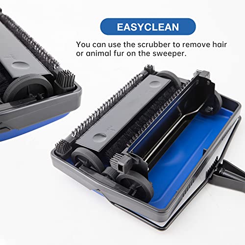 Yocada Carpet Sweeper Cleaner for Home Office Low Carpets Rugs Undercoat Carpets Pet Hair Dust Scraps Paper Small Rubbish Cleaning with a Brush Dark Blue - color: Dark Blue