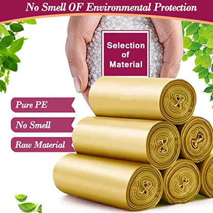 4 Gallon 180pcs Small Gold Trash Bags Strong Golden Garbage Bags, Bathroom Trash Can Bin Liners, Gold Plastic Bags for Home Office, Waste Basket Liner, Fit 12-15 Liter, 3.5,4,4.5 Gal（Golden 180） - color: Gold, size: 180 Count (Pack of 1)