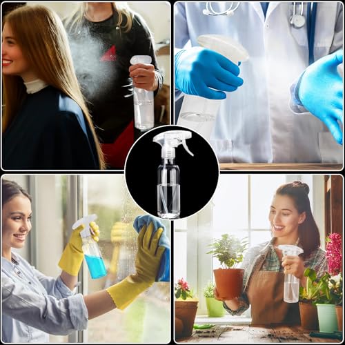 Cosywell Plastic Spray Bottles 8.8oz/260ml 2 Pack Empty Spray Bottle for Cleaning Mist/Stream Heavy Duty Water Spraying Bottle for Cooking Solutions Essential Oils Hair Care(Clear) - color: A-Clear