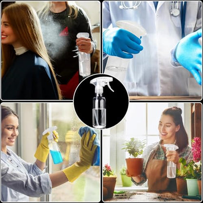 Cosywell Plastic Spray Bottles 8.8oz/260ml 2 Pack Empty Spray Bottle for Cleaning Mist/Stream Heavy Duty Water Spraying Bottle for Cooking Solutions Essential Oils Hair Care(Clear) - color: A-Clear