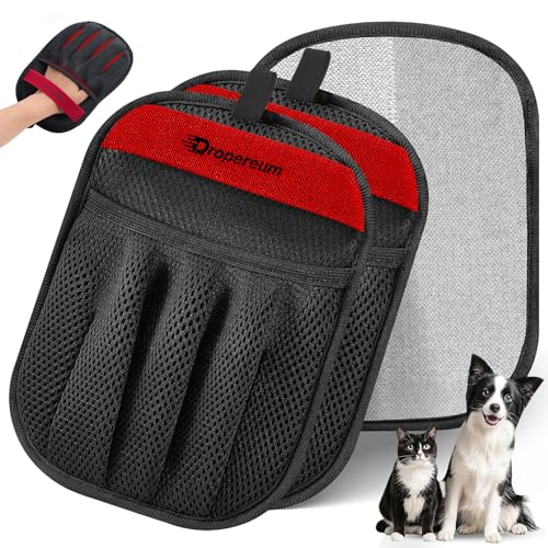 Pet Hair Remover for Laundry, Pet Hair Remover Glove (2 Pack) – Reusable Electrostatic Pet Hair Removal Mitt for Couch, Carpet, Car Seat & Laundry – Cat & Dog Fur Cleaning Tool for Furniture - color: Black 2PCs