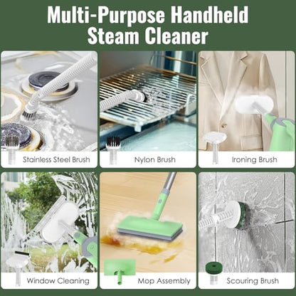 FEPPO Steam Mop & Detachable Handheld Steam Cleaner for Home and Floor Cleaning, 15s Heat-Up, 230°F Floor Steamer for Deep Cleaning with Multi-purpose Attachments Hardwood Floors, Tile,Grout,Furniture