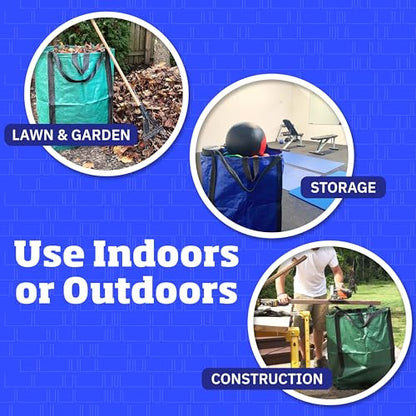 DURASACK Heavy Duty Home and Yard Bags 48-Gallon Reusable Self-Standing Lawn and Leaf Bags Garbage Can with Reinforced Handles, Green - color: Green