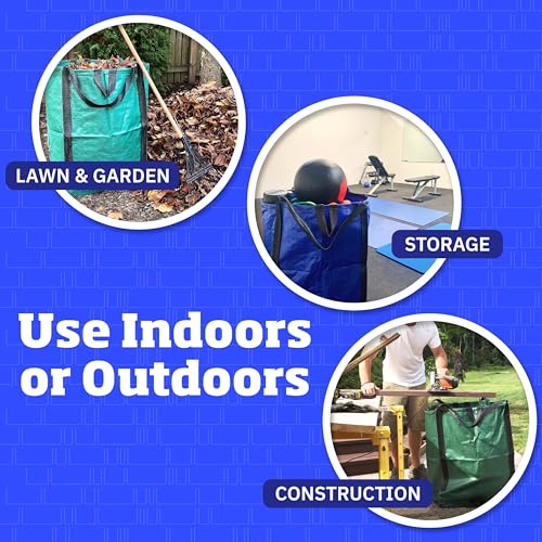 DURASACK Heavy Duty Home and Yard Bags 48-Gallon Reusable Self-Standing Lawn and Leaf Bags Garbage Can with Reinforced Handles, Red - color: Red