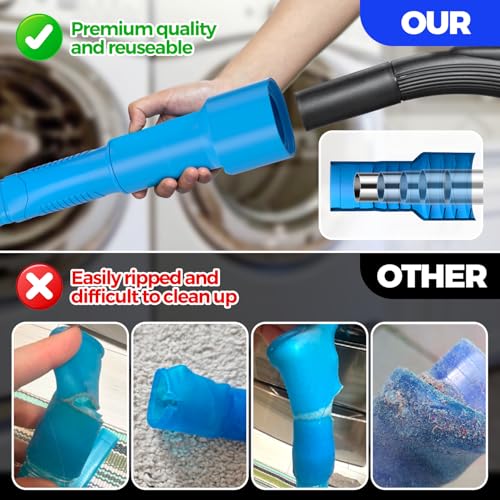 Holikme Dryer Vent Cleaner Kit Dryer Lint Vacuum Attachment Brush, Lint Remover, Dryer Vent Vacuum Hose Replacement Parts,Duct Cleaning,Blue - color: Blue