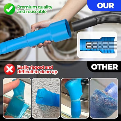 Holikme Dryer Vent Cleaner Kit Dryer Lint Vacuum Attachment Brush, Lint Remover, Dryer Vent Vacuum Hose Replacement Parts,Duct Cleaning,Blue - color: Blue