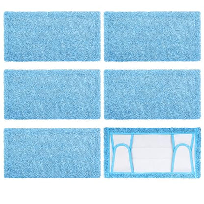 Reusable Mop Pad for Swiffer Sweeper Mop, 12.5'' Microfiber Mop Pad Refill Washable for Hard Floor Baseboard Cleaning, Wet/Dry Cleaning Pad, 6 Pack - color: 6 Pack-blue Wet Dry Pad