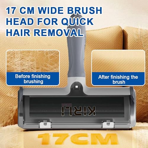 Pet Hair Remover Roller - Reusable Lint Roller for Dog and Cat Hair - Professional Fur Remover Tool for Furniture, Couch, Carpet, Bed - Heavy Duty Animal Hair Cleaner - color: Gray