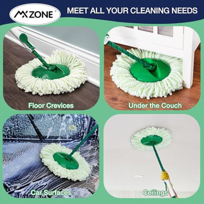 4 Pack Spin Mop Head Replacement Compatible with Libman Tornado, Microfiber Mop Head for Libman Tornado Spin Mop System, Machine Washable Mop Refill Head, Easy to Replace - size: 4 Pack(Green)