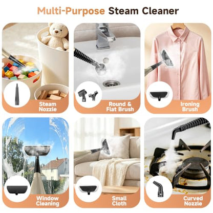 DEVOAC VM6 Scrubbing Steam Mop with Rotating Mop Pads, 10 in 1 Steam Mop, Lightweight Spin Mop & 3 Steam Modes for Hard Floor Laminate Marble Floors (Auster) - color: Auster