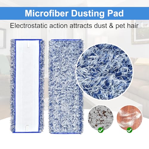 8 Pack Microfiber Cleaning Pad for Bona Mop Hardwood & Hard Surface Floors Dry and Wet Floor Cleaning - Includes 4 Microfiber Cleaning Pad, 2 Deep Clean Pads and 2 Dusting Pad - Dual Zone Cleaning - color: 4+2+2blue&grey