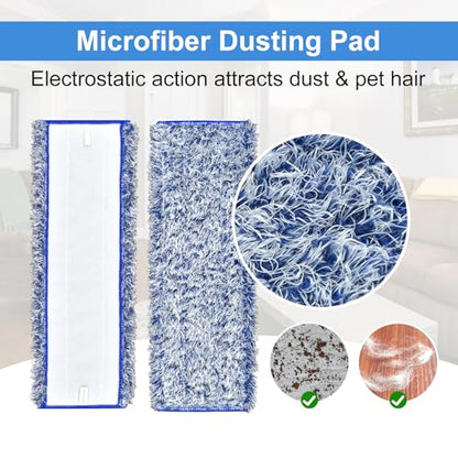 8 Pack Microfiber Cleaning Pad for Bona Mop Hardwood & Hard Surface Floors Dry and Wet Floor Cleaning - Includes 4 Microfiber Cleaning Pad, 2 Deep Clean Pads and 2 Dusting Pad - Dual Zone Cleaning - color: 4+2+2blue&grey