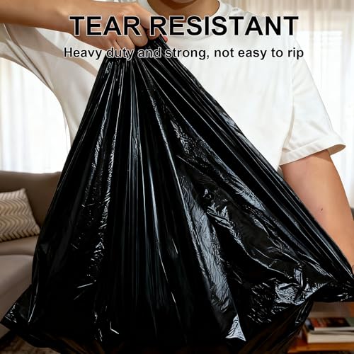 30 Gallon Drawstring Trash Bags, 30 Count Heavy Duty Garbage Bags, Extra Thick, Tear & Leak Resistant, for Kitchen, Office, Home, Hospital, Large Bins (Black) - color: 30 Gallon-Black