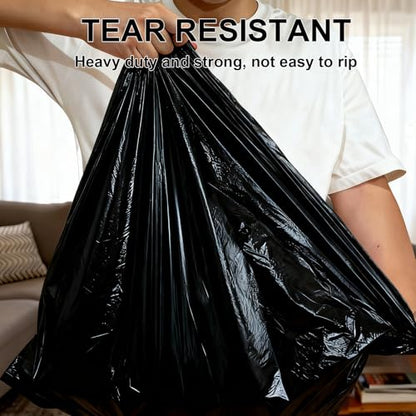 30 Gallon Drawstring Trash Bags, 30 Count Heavy Duty Garbage Bags, Extra Thick, Tear & Leak Resistant, for Kitchen, Office, Home, Hospital, Large Bins (Black) - color: 30 Gallon-Black