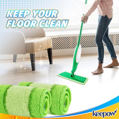 Libman 2 Pack Freedom Spray Mop Pad Refill, 16 in Microfiber Reusable Floor Cleaning Pad for Multi-Layer Floors - color: Green-2 Pack