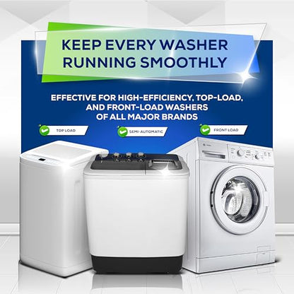 Washing Machine Cleaner Tablets, 24 Pack–Deep Cleaning Tablets for Top & Front Load HE Washer Cleaners, Descaler & Deodorizer, Septic Safe, Cleans Drum, Tub, Seal & All Internal Parts