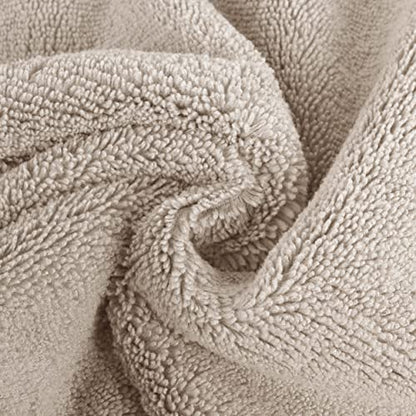 POLYTE Premium Lint Free Microfiber Washcloth Face Towel, 13 x 13 in, Set of 6 (Beige) - color: Beige