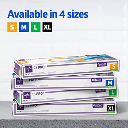 Medline CS Pro 16” Cuff Nitrile Exam Gloves, 50 Count, Medium, Powder Free, Disposable, Not Made with Natural Rubber Latex, Longer Cuff, Thicker Glove for Extra Protection - size: Medium
