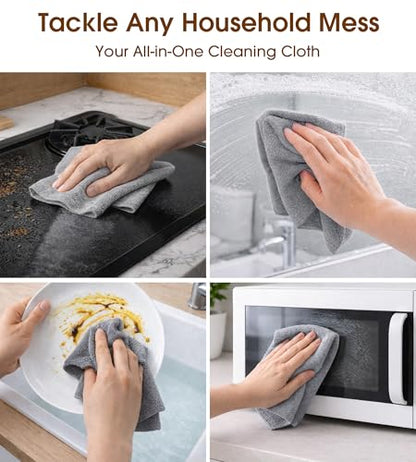KitchLife Microfiber Cleaning Cloth Roll, 100 Pack - Tear-Away Microfiber Paper Towels, Lint-Free, Reusable, Washable for Kitchen, Car, Dishes, and Sensitive Surfaces (Dark Gray) - color: Dark Gray, size: 100 Pack