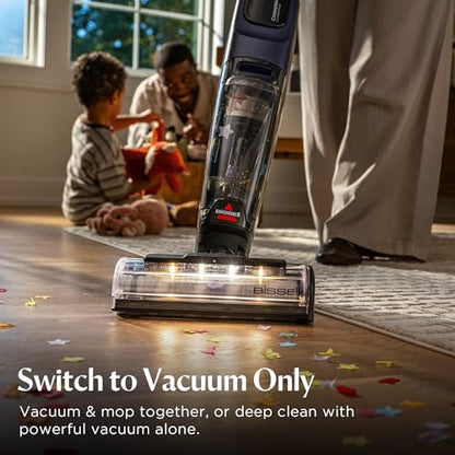 Bissell CrossWave HydroScrub Cordless Wet Dry Vacuum Mop, Floor Cleaner with ZeroGap Edge Cleaning & FurFinder Headlights, 45-Minute Runtime for Hard Floors & Area Rugs, 4275F - style: CrossWave HydroScrub
