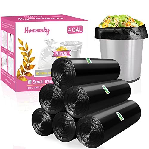 4 Gallon 180pcs Small Black Trash Bags Strong Garbage Bags,Bathroom Trash Can Bin Liners, Plastic Bags for Bedroom, Waste Basket Liner, Fit 12-15 Liter, 3.5,4,4.5 Gal(4G-Black) - color: Black, size: 180 Count (Pack of 1)
