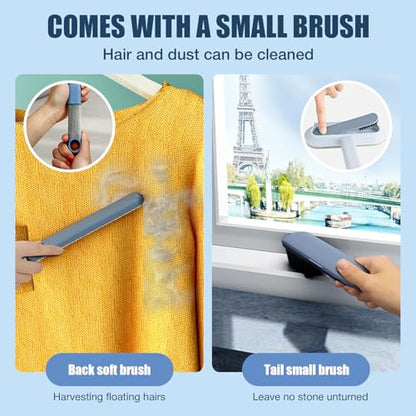 Pet Hair Remover 4 in 1- Reusable Long Handle Dog Hair Remover Brush, Washable Lint Cleaner for Dog and Cat Hair, Gentle on Furniture, Multifunctional Hair Removal Brush, 2 Pcs Carpet Scraper