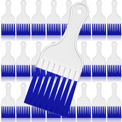 Boao 24 Packs Coil Brush Air Conditioner Condenser Refrigerator Cleaning HVAC Coil Cleaner Small Plastic Whisk Brush (Blue) - color: Blue