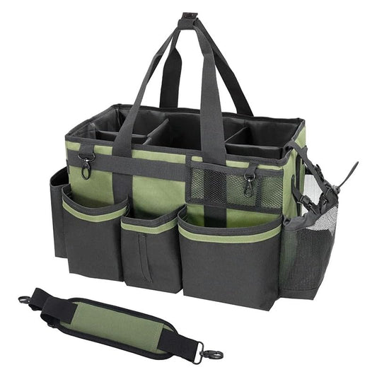 Wearable Cleaning Caddy Organize Bag with Spray bottle & Towel,Handles for Cleaners & Housekeeper,Under Sink & Car Cleaning Tool Organizers Bag with Adjustable Shoulder Strap&Waist Belt (Green) - color: Green