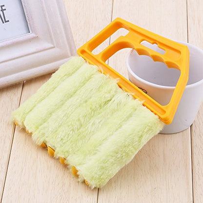 Mini Blind Cleaner, 4-in-1 Dusting Tool with Microfiber Rollers for Horizontal and Vertical Blinds, Washable and Reusable Window Blind Duster for Home, Office, and RV
