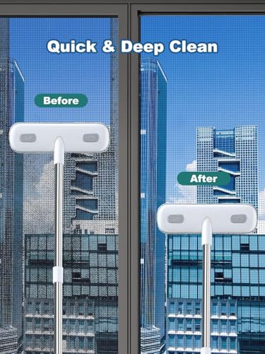IMHO Cleaning Brush for Window Screen, Screen Cleaner Tool, 2 in 1 Mesh Screen Cleaning Brush, Small Brush for Patio, Door, Porch Screens, White &Grey Brush Cleaners for Screen - style: Two-in-one screen cleaner