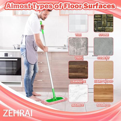6Pcs Reusable Microfiber Mop Pads Compatible with Swiffer Sweeper, Wet and Dry Flat mop Cover, Replacement Sweeping Mopping pad Refills for Surface/Hardwood Floor Cleaning - color: Pick