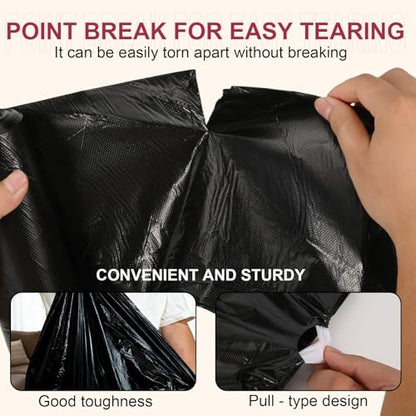 13 Gallon Drawstring Trash Bags, 40 Count Heavy Duty Kitchen Garbage Bags, Strong & Thick, Leak Proof, Tear Resistant, Unscented, for Home, Office, Bathroom, Fits Tall Kitchen Bins (Black) - color: Black-40 Count