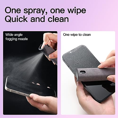 Car Screen Cleaner Spray and Wipe -2-in-1 iPhone Cleaner, iPad Screen Cleaner & Phone Screen Cleaner - Touchscreen Mist Cleaner for Laptop, Computer, MacBook and More - 4 Pack - color: 4 Pcs(Grey+Pink+Blue+Purple)