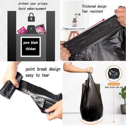 4 Gallon Trash Bag,Small Black Trash Bags 200 Counts Thicken Value Bathroom Trash Can Bin Liners,Small Garbage Bags with Handles for Kitchen Bathroom Office Waste Basket - color: Black, size: 1 Count (Pack of 200)