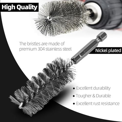 ASNOMY 12Pcs Wire Bore Brush for Drill,5/16"-1-3/16" Stainless Steel Wire Brush Bore Cleaning Brush Set for Power Drill Cleaning,Abrasive Drill Wire Brush with 1/4" Hex Shank - style: 5/16"-1-3/16"