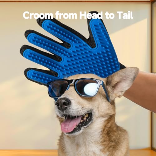 NVNAN Pet Hair Remover & Pet Grooming Gloves Set - Deshedding Brush for Cats/Dogs, Reusable Lint Roller Brush for Cats,Dogs - Furniture, Car, Couch, Clothes and Bedding - color: Hair removal roller + gloves