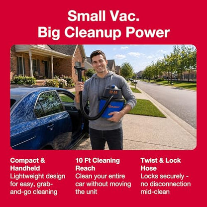 Koblenz Wet Dry Vacuum Cleaner, 2 Gallon 2.0 PHP, 60 CFM, 10 ft Reach, Twist-N-Lock Hose, Small Shop Vac, Portable Shop Vac for Home Car Garage Workshop, Accessories Included, Blue/Black, WD-2L - size: 2 Gallon 2 HP