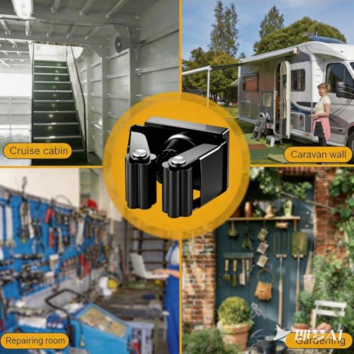 Magnetic Broom and Mop Holder Wall Mount,Black 2 Pack | Heavy duty strong magnetic broom Gripper,no drill removable,9 lbs load,fits 0.6–1.5in handles,RV kitchen garage storage - size: 2 Pack B