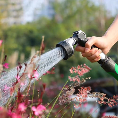 RESTMO Heavy Duty Hose Nozzle, Metal Garden Water Hose Sprayer with 7 Watering Patterns, Thumb Control, On Off Valve, High Pressure Nozzle Sprayer for Watering Plants, Car and Pet Washing, Silver - color: Silver