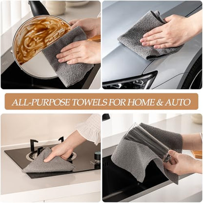 Reusable Microfiber Cloth, 75-Pack,Tear Away Microfiber Towels,(12" x 12") Washable,Perfect for Kitchen, Bathroom and Dish Cleaning (Gray) - color: Gray