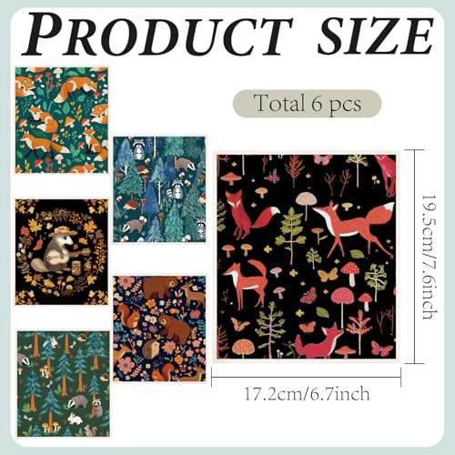 CREATCABIN Swedish Dishcloths for Kitchen 6Pcs Animal Dish Towel Reusable Washable Absorbent Dish Towel Rags Cellulose Cleaning Sponge Cloth No Odor for Home Table Cooking Forest 6.7x7.6 Inch - style: Animal